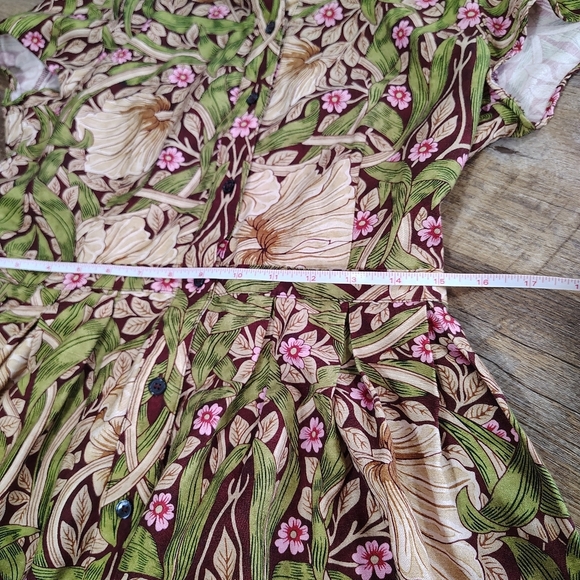 Morris & Co x H&M Womens Cottagecore Botanical Dress Size 6 Pimpernel Romantic - Picture 8 of 12